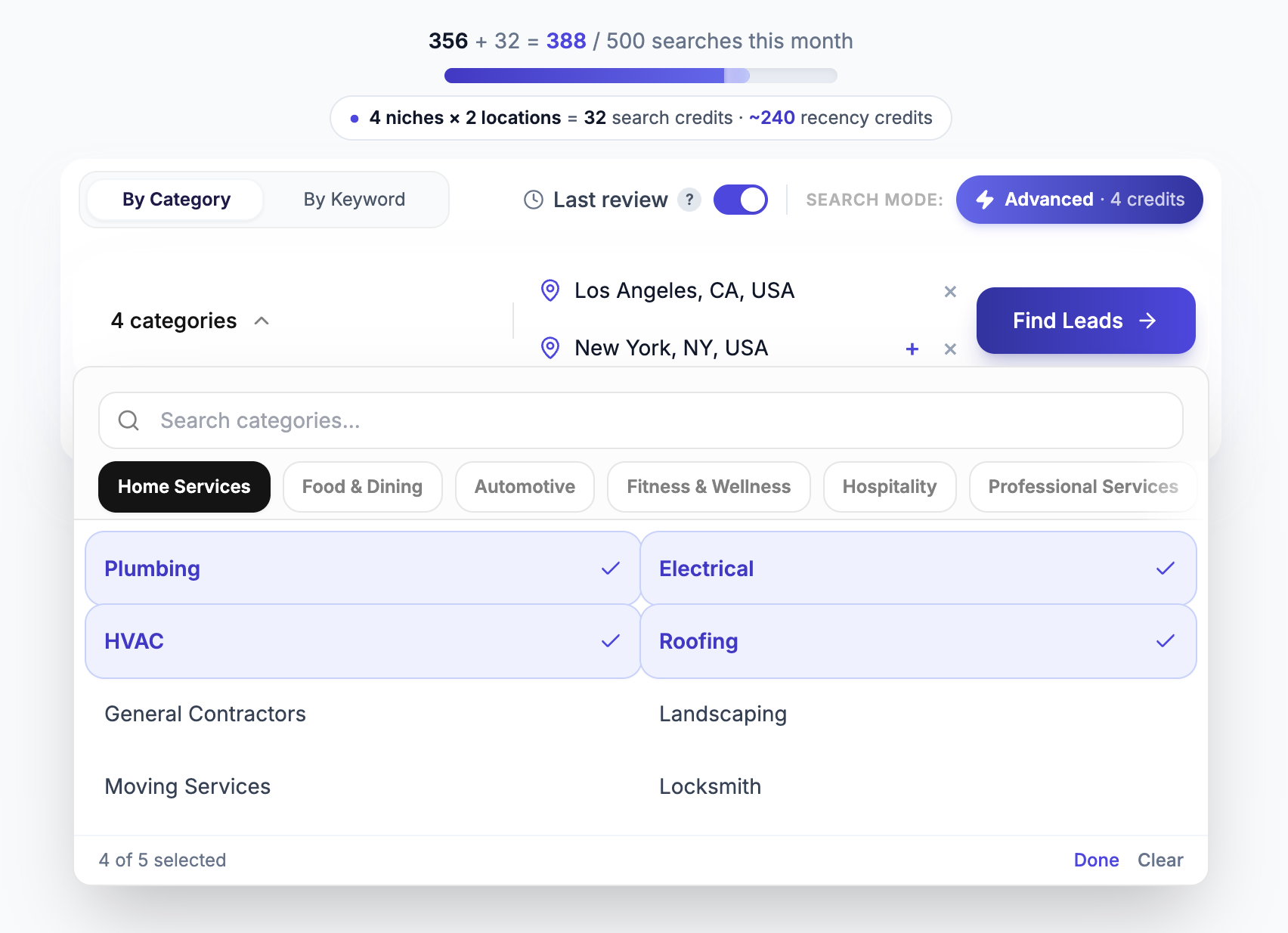 Search Multiple Niches & Locations in One Run